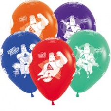 Воздушные шары с рисунком Аркадий Паровозов Супергерой, Ассорти Пастель