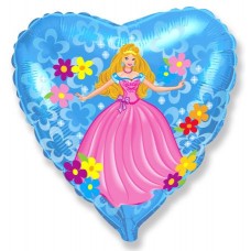 Фольгированный шар "Волшебная девочка. Сердце" размер  18/48 см.