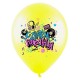 Воздушный шар с рисунком С днем рождения, Диско 90-е, Ассорти Пастель, 3 цв.