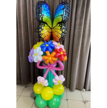 цветочная поляна с тропической бабочкой - 1600р