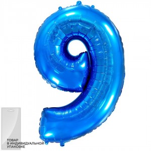 Цифра синяя 9