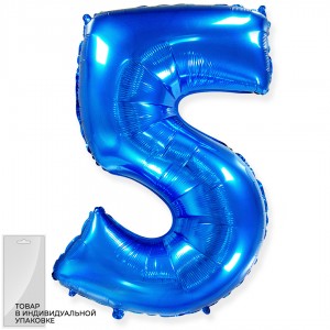Цифра синяя 5