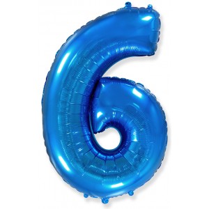 Цифра синяя 6