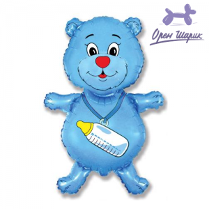 Фольгированный шар Медвежонок мальчик (синий) / Bear boy (36"/92 см)