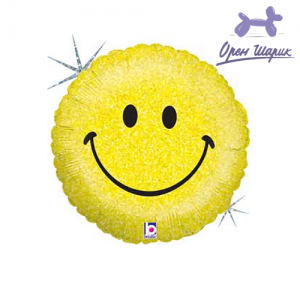 Фольгированный шар Улыбка Голография / Smiley Face (18"/48 см)