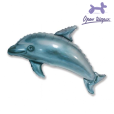 Фольгированный шар на палочке Дельфинчик Настоящий / Realistic Dolphin (14"/38 см)