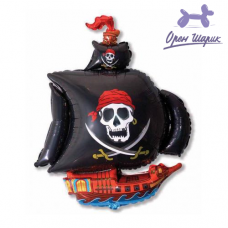 Фольгированный шар Пиратский корабль (чёрный) / Pirate Ship (41"/104 см)