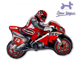Фольгированный шар Мотоцикл (красный) / Motor bike (33"/84 см)