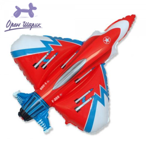 Фольгированный шар на палочке Супер истребитель Красный / Superfighter Red (14/44 см.)
