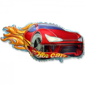 Фольгированный шар  "Гонка (красная) / Hot Car red" 43*79 см.