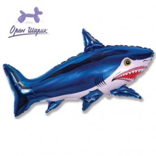 Фольгированный шар "Акула (синяя) / Shark". Размер 76*107 см