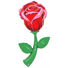 Ходячий фольгированный шар  "Красная Роза"  150 см. 