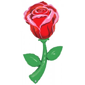 Ходячий фольгированный шар  "Красная Роза"  150 см. 