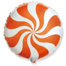 Фольгированный шар "Круг Карамель (оранжевый)" размер  18/48 см.