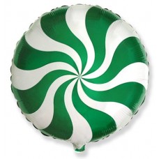 Фольгированный шар "Круг Карамель (зеленый)" размер  18/48 см.