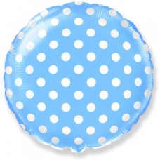 Фольгированный шар "Горох (Голубой)" размер 18"/48 см. 