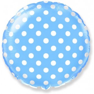 Фольгированный шар "Горох (Голубой)" размер 18"/48 см. 