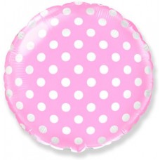 Фольгированный шар "Горох (Розовый)" размер  18/48 см.