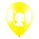 Воздушные шары с рисунком Веселые зверята (4 дизайна), Ассорти Пастель, 2 ст.