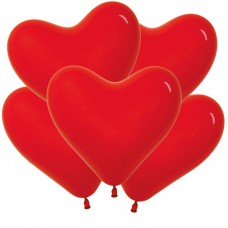 Воздушный  шар латекс Сердце Красный, Пастель / Red Sempertex