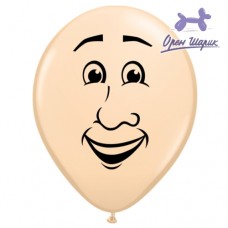 Воздушный шар с рисунком "Мужское Лицо" пастель телесный. Размер 12,5 см