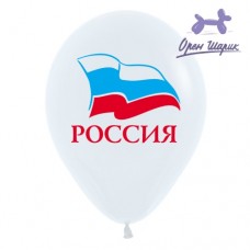 Воздушный шар с рисунком "Триколор Россия" Пастель. Размер 30 см