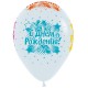 Воздушные шары с рисунком "С Днем рождения Разноцветный Неон", Белый Пастель, 5 ст., 5 цв. Sempertex