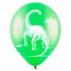 Воздушные шары с рисунком "Динозавры", Ассорти Пастель-Кристал, 4 ст.