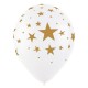 Воздушные шары с рисунком Звезды, Ассорти Пастель-Кристал 5 ст.