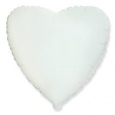 Фольгированный шар "Сердце Белый(Сердца)" 18/48 см. 