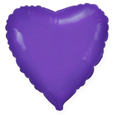 Фольгированный шар Сердце(сердца) Фиолетовый / Heart Violet Flex Metal 18/48 см