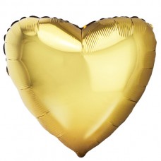 Фольгированный шар "Сердце(сердца) Античное Золото " 18/48 см. 