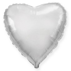 Фольгированный шар Сердце(сердца) Серебро / Heart Silver Flex Metal 18/48 см