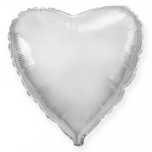 Фольгированный шар Сердце(сердца) Серебро / Heart Silver Flex Metal 18/48 см