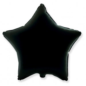 Фольгированный шар "Звезда Черный / Star Black". Размер 18/48 см