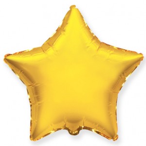 Фольгированный шар "Звезда Золото / Star Gold". Размер 18/48 см