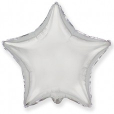 Фольгированный шар "Звезда Серебро / Star Silver". Размер 18/48 см