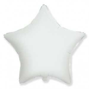 Фольгированный шар "Звезда Белый / Star White" 18/48 см. 