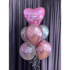 Букет из воздушных шаров для девушки с надписью
