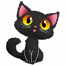 Фольгированный шар "Черный кот". Размер 83 см